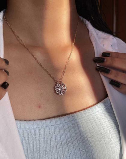 Magnet Heart Rose Gold Necklace