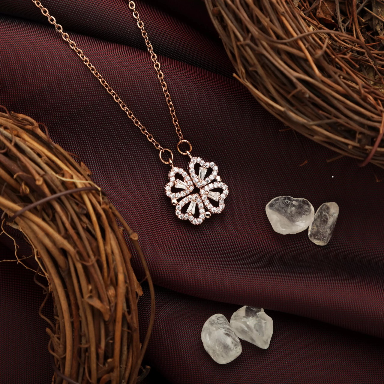 Magnet Heart Rose Gold Necklace