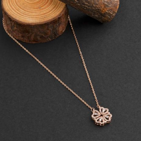 Magnet Heart Rose Gold Necklace