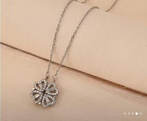 Magnet Heart Silver Necklace