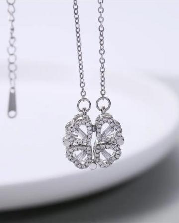 Magnet Heart Silver Necklace