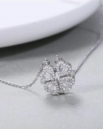 Magnet Heart Silver Necklace