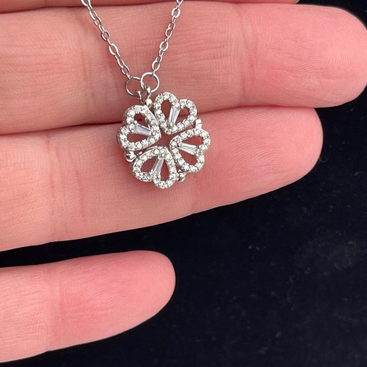 Magnet Heart Silver Necklace