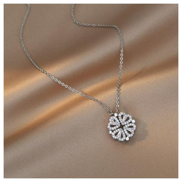 Magnet Heart Silver Necklace