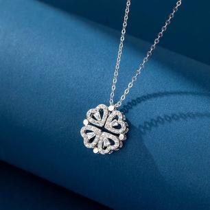 Magnet Heart Silver Necklace