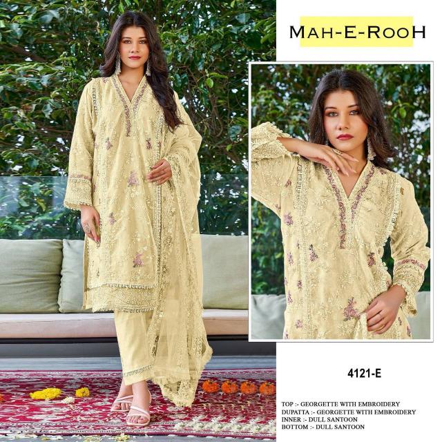 Mah E Rooh 4121 A To G Georgette Salwar Kameez Wholesale Catalog