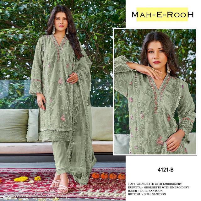 Mah E Rooh 4121 A To G Georgette Salwar Kameez Wholesale Catalog