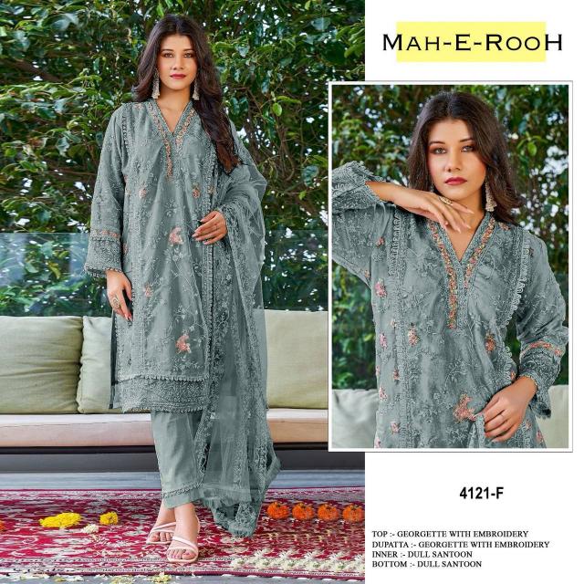Mah E Rooh 4121 A To G Georgette Salwar Kameez Wholesale Catalog