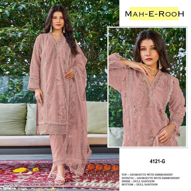 Mah E Rooh 4121 A To G Georgette Salwar Kameez Wholesale Catalog