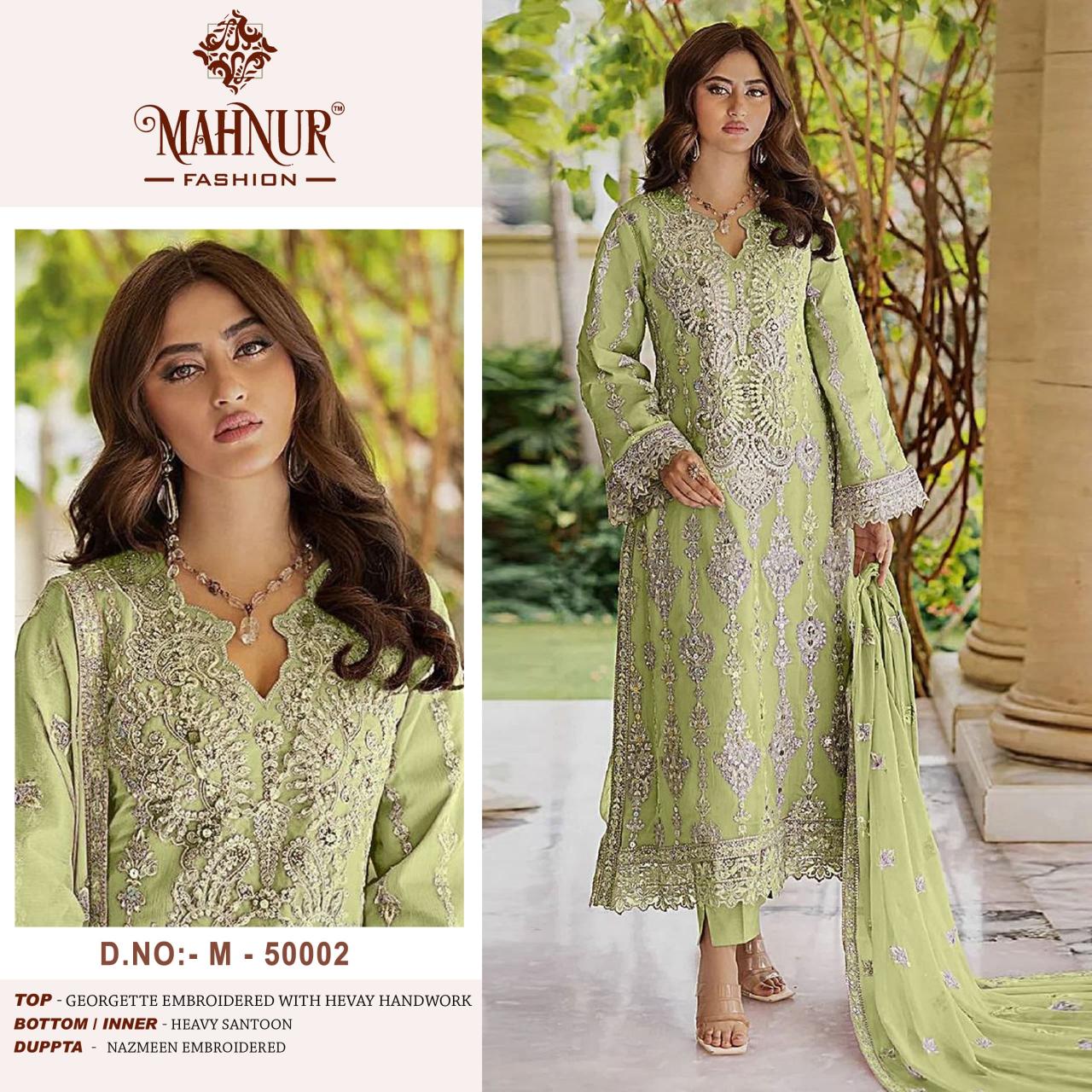 Mahnur Vol 50 Georgette Pakistani Suits Wholesale Catalog