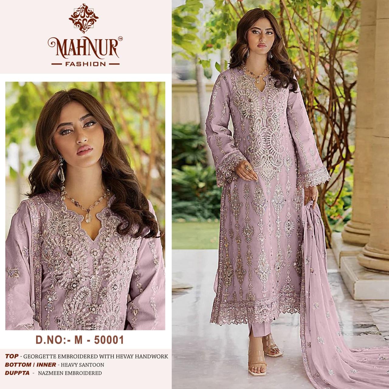 Mahnur Vol 50 Georgette Pakistani Suits Wholesale Catalog