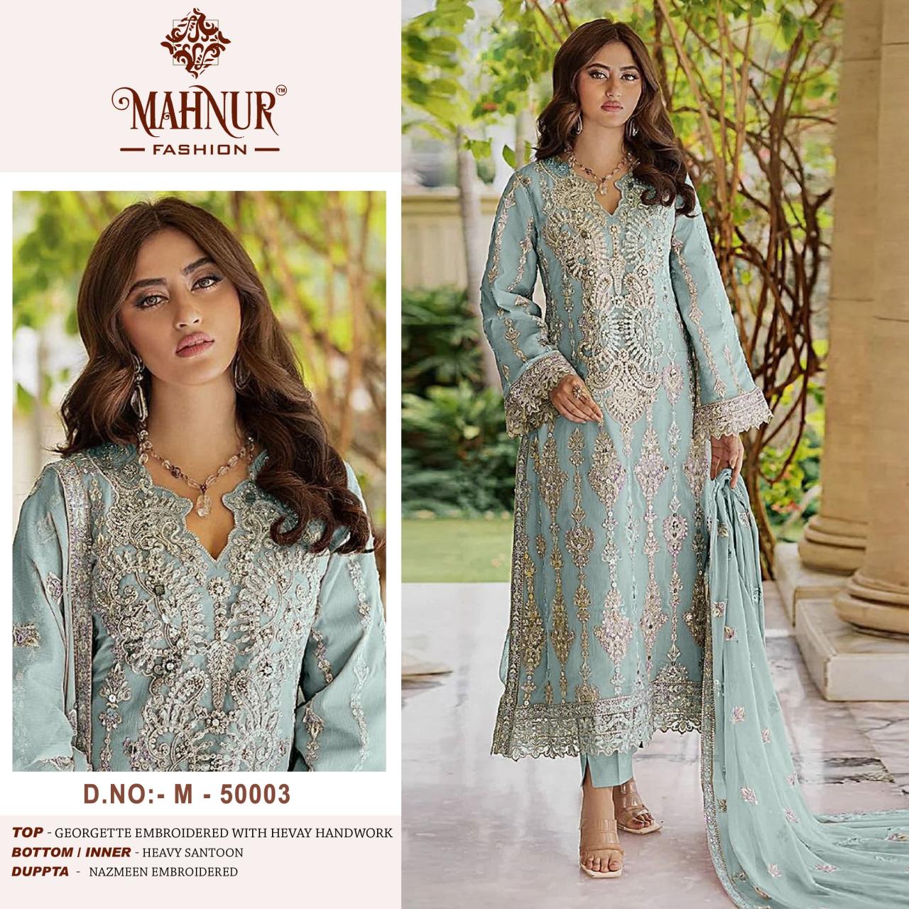Mahnur Vol 50 Georgette Pakistani Suits Wholesale Catalog