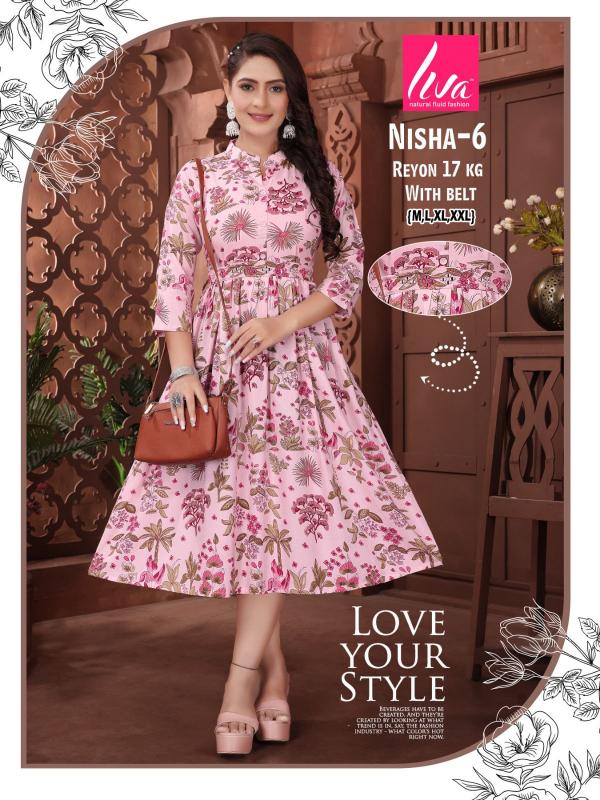 NISHA Liva Certified Rayon Kurti Wholesale Catalog