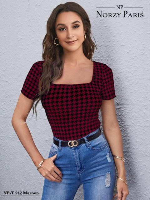 Norzy Paris Tipsy T 942 Maroon & 947 White Western Top Wholesale catalog