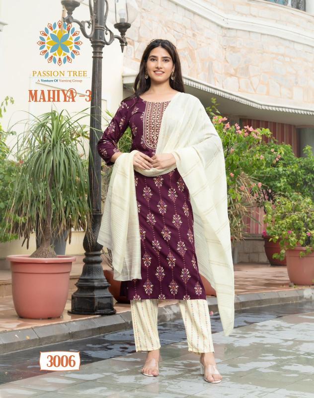 Passion Tree MAHIYA VOL-3 Straight Kurti Wholesale catalog