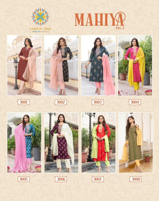 Passion Tree MAHIYA VOL-3 Straight Kurti Wholesale catalog