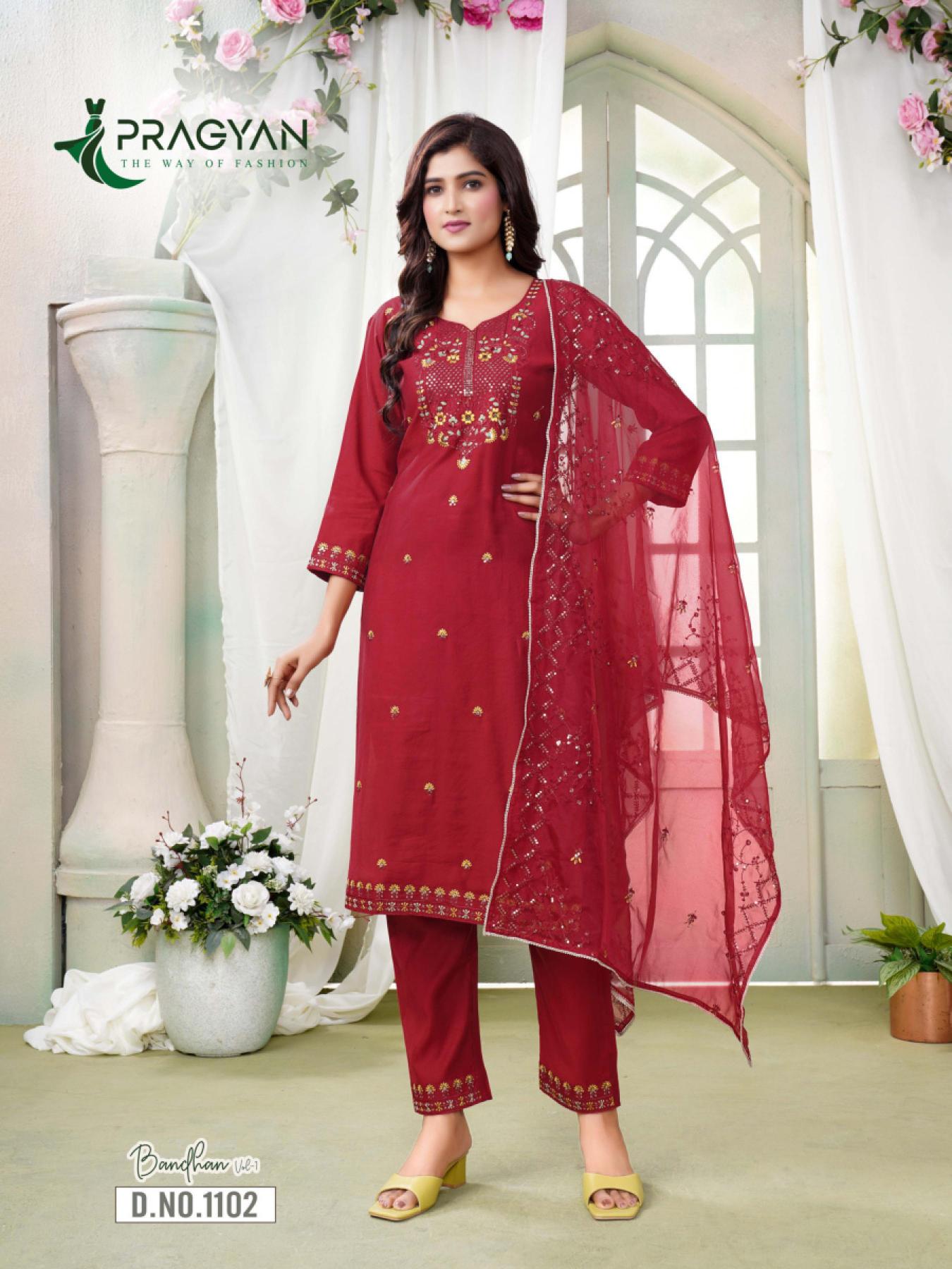 Pragyan Bandhan Vol 1 Embroidery Kurti Wholesale Catalog