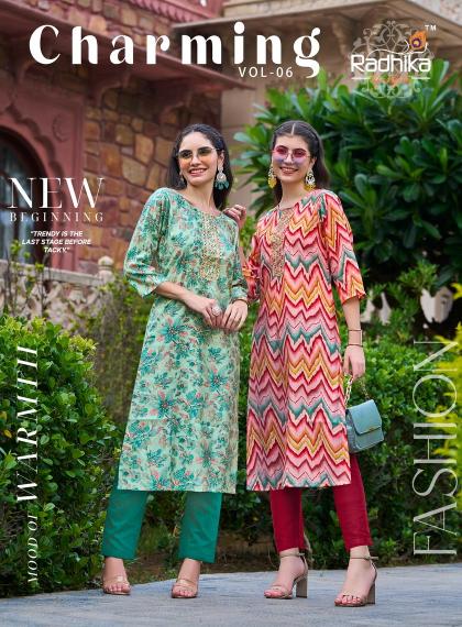 RADHIKA CHARMING vol 6 Kurti Wholesale Catalog