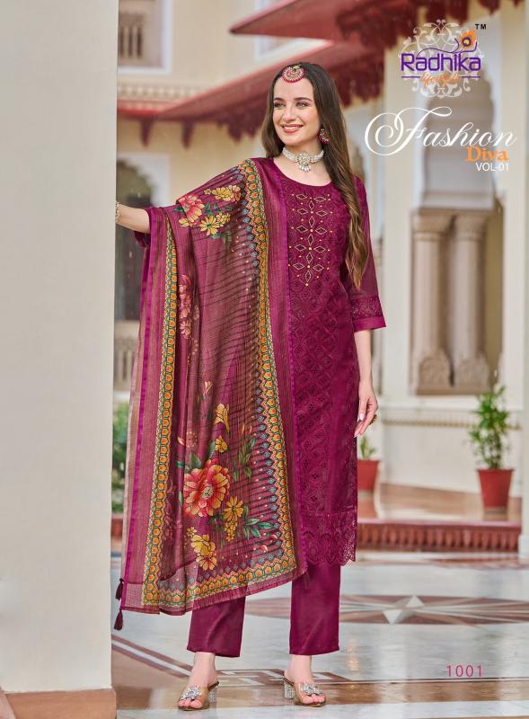 Radhika Fashion Diva Vol 1Digital Print Kurti Wholesale Catalog