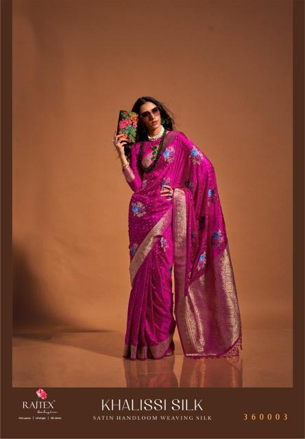 Rajtex Khalissi Silk Satin Flower Printed Sarees Wholesale catalog