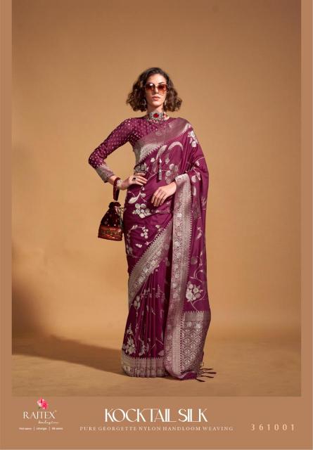 Rajtex Kocktail Silk Georgette Fancy Sarees Wholesale Catalog