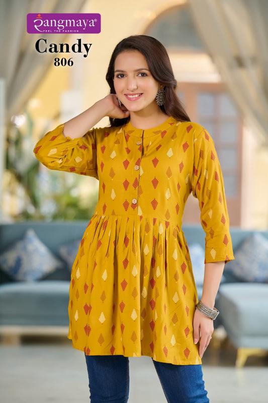 Rangmaya Candy 8 Fancy Kurti Top Wholesale Catalog