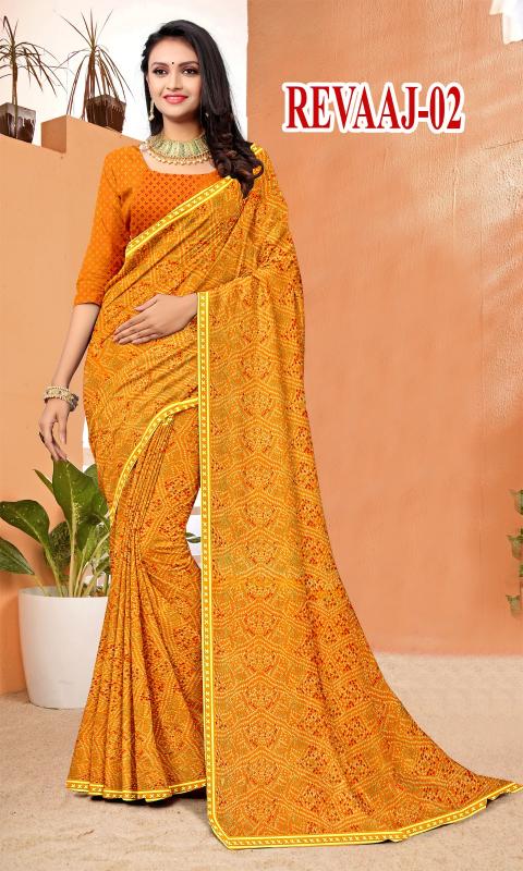 REEVAJ Vol 2 JEORJET BANDHNI PRINT Saree Wholesale Catalog