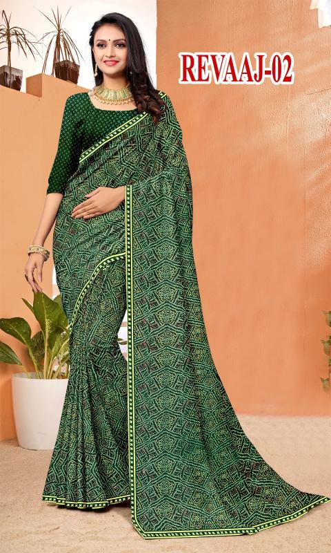 REEVAJ Vol 2 JEORJET BANDHNI PRINT Saree Wholesale Catalog