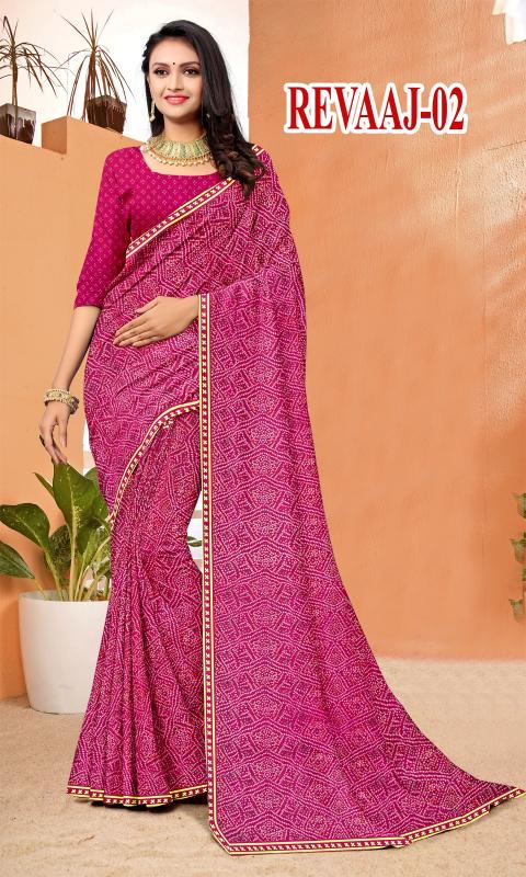 REEVAJ Vol 2 JEORJET BANDHNI PRINT Saree Wholesale Catalog