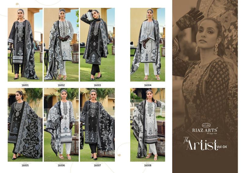 Riaz Arts The Artist Vol 4 Lawn Digital Printed Dress Material Wholesale Catalog