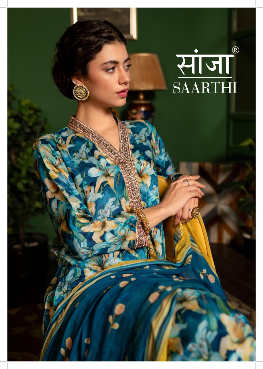 Saanja Saarthi Muslin Digital Printed Salwar Kameez Wholesale Catalog