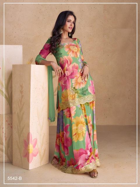 Sangam 5542 Chinon Digital Printed Salwar Kameez Wholesale Catalog