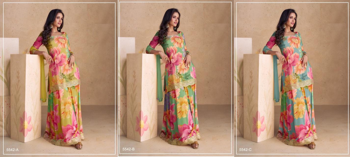 Sangam 5542 Chinon Digital Printed Salwar Kameez Wholesale Catalog