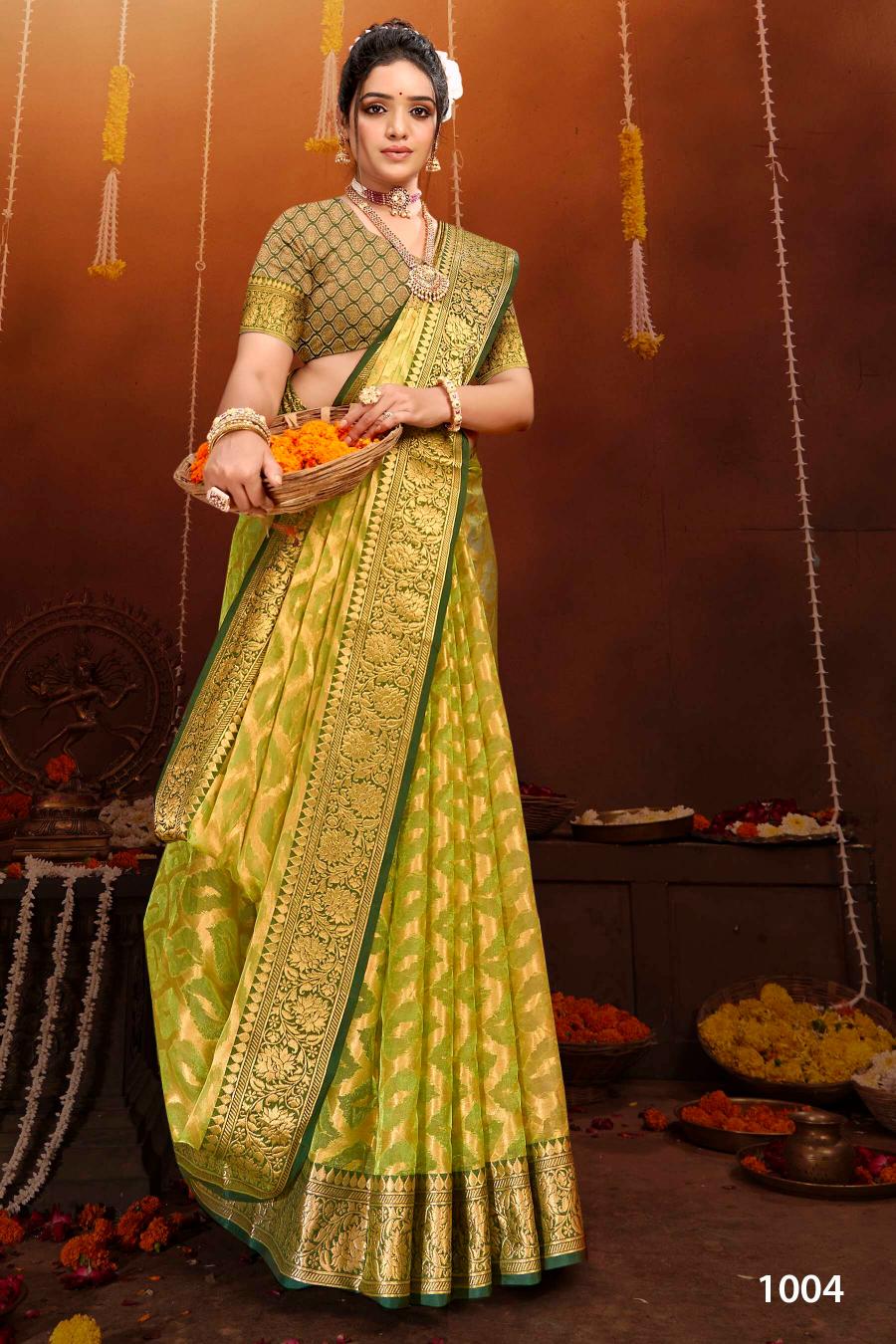 Saroj orchid silk vol.2 organza tissue silk saree in surat with price wholesale