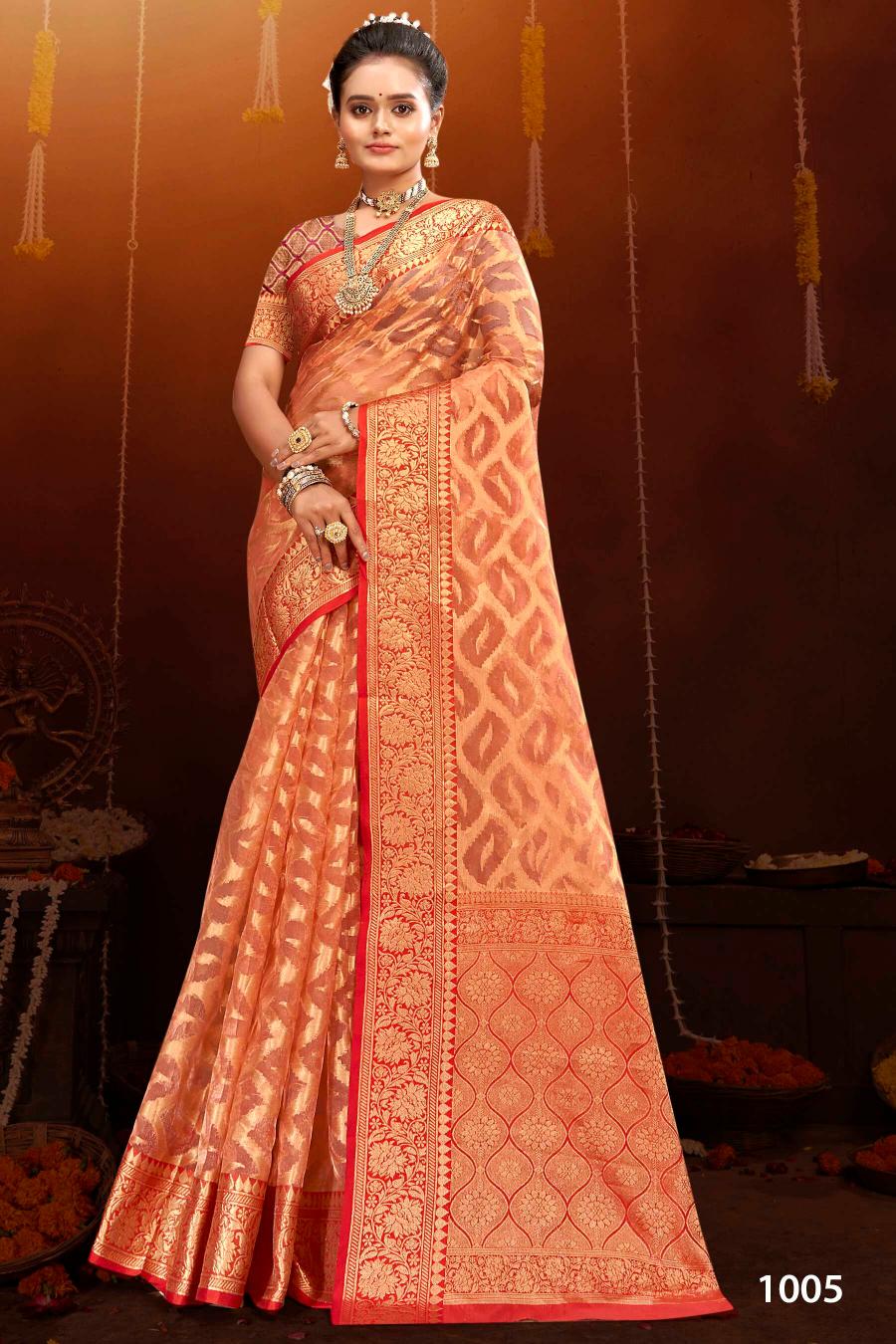 Saroj orchid silk vol.2 organza tissue silk saree in surat with price wholesale