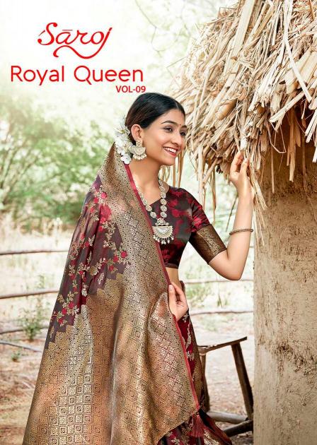 Saroj Royal Queen vol.9 Satin silk saree in surat with price wholesale