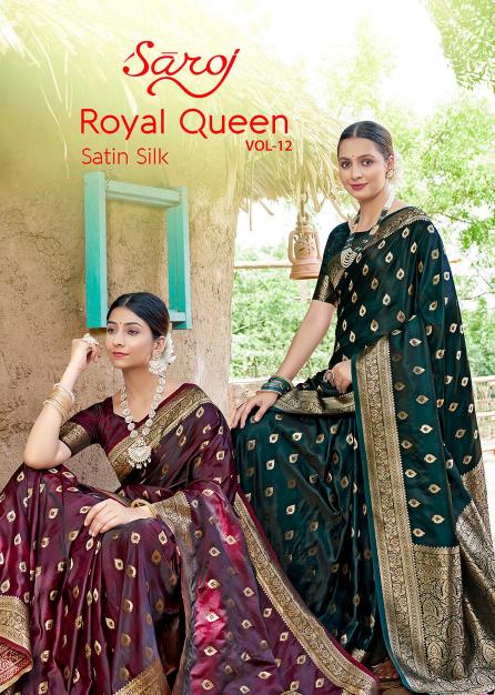 Saroj Royal Queen vol.12 Satin silk saree in surat with price wholesale