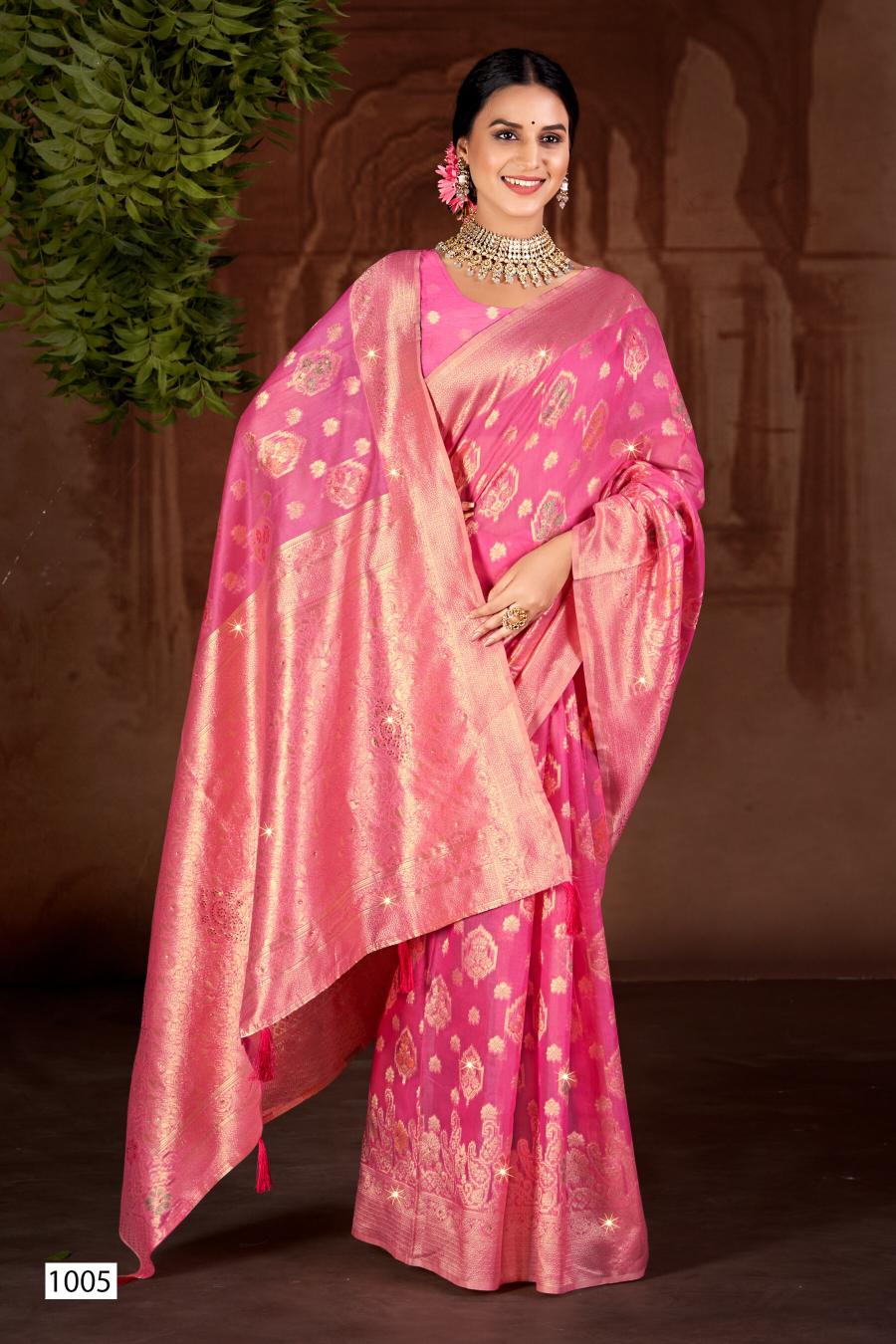 Saroj Sakshi swarovski vol.2 linen saree in surat with price wholesale