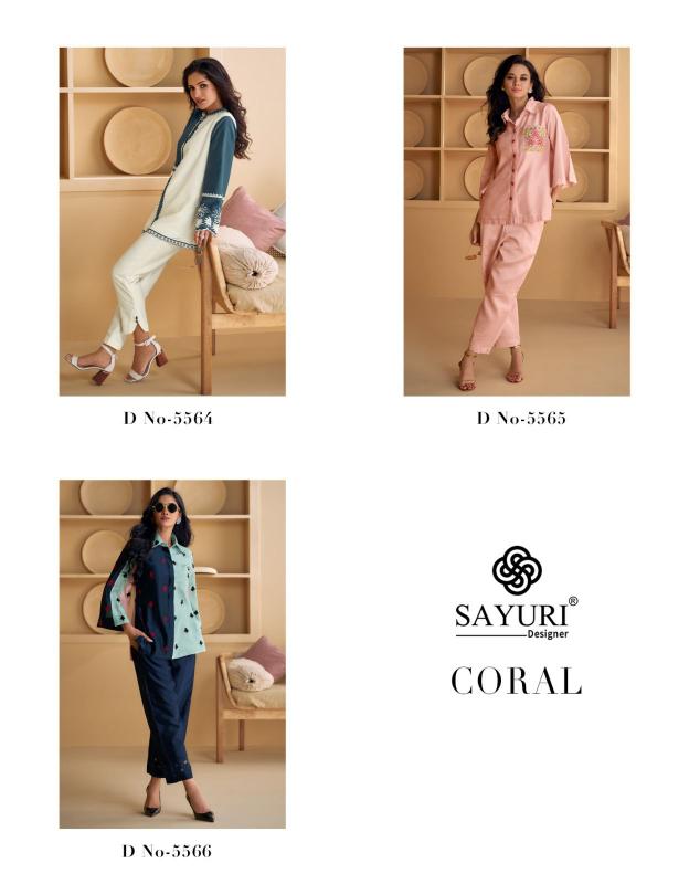 SAYURI DESIGNER CORAL Co-ord Set Wholesale catalog