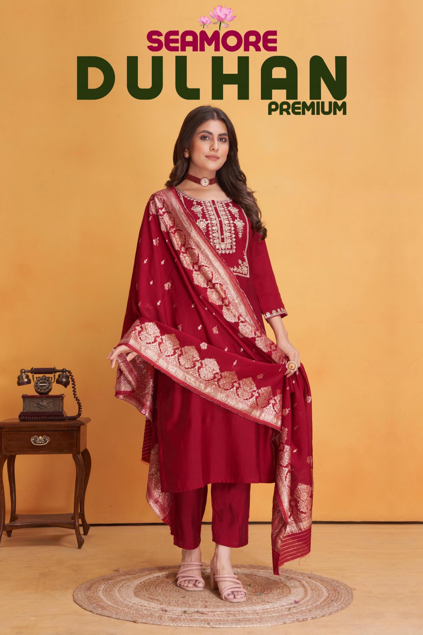 Seamore Dulhan Roman Silk Kurti Wholesale Catalog