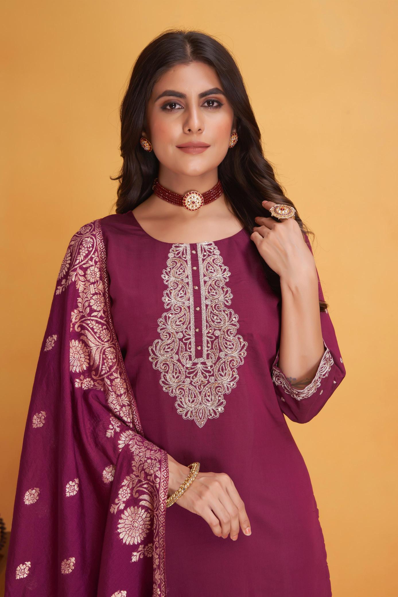 Seamore Dulhan Roman Silk Kurti Wholesale Catalog