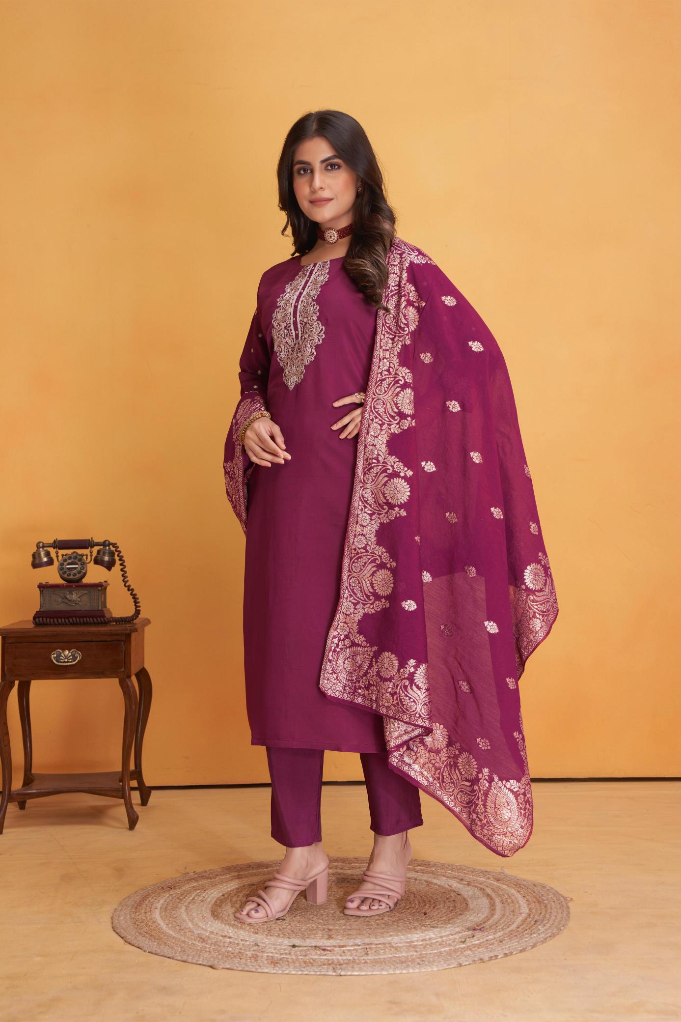 Seamore Dulhan Roman Silk Kurti Wholesale Catalog