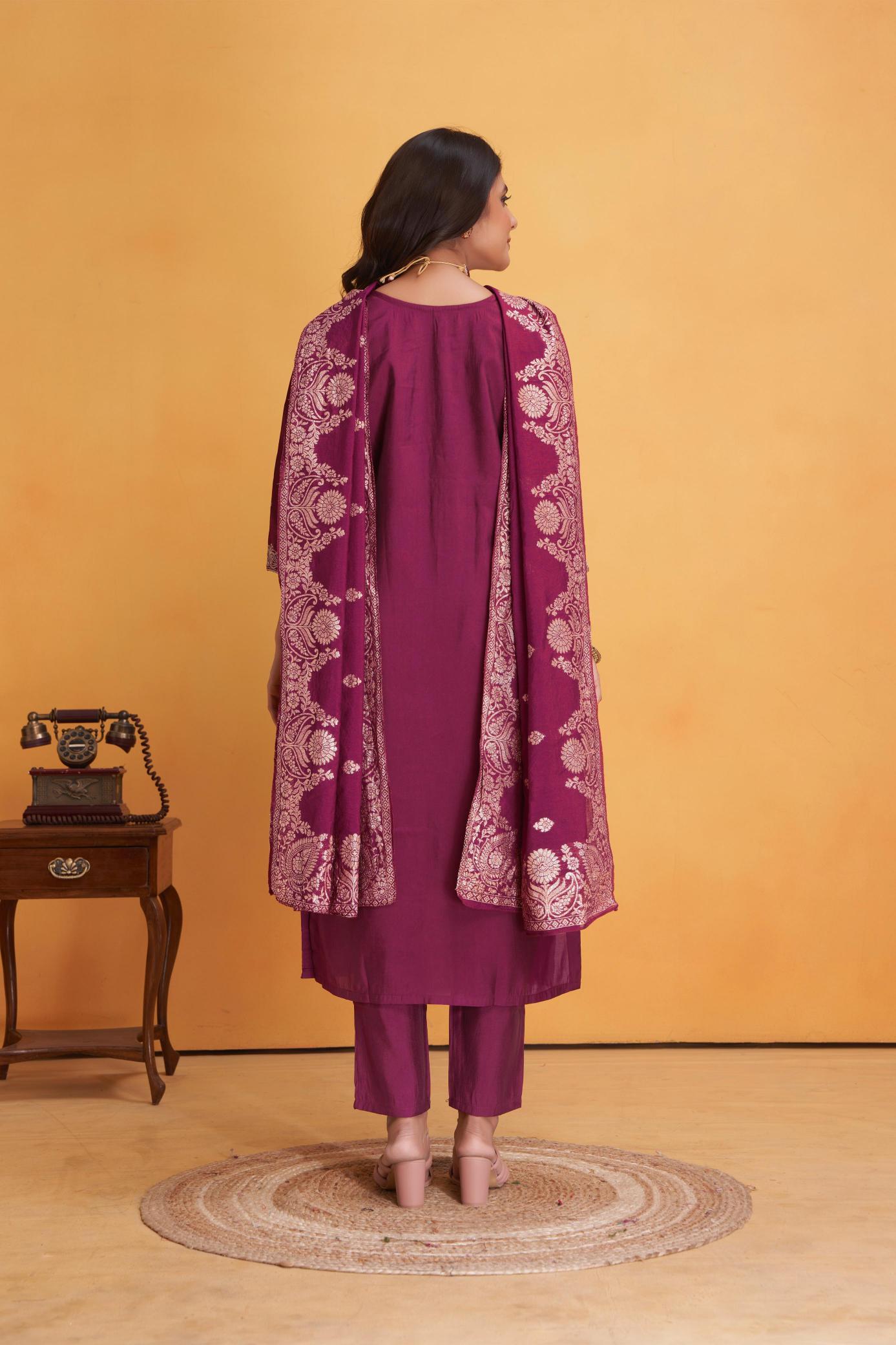 Seamore Dulhan Roman Silk Kurti Wholesale Catalog