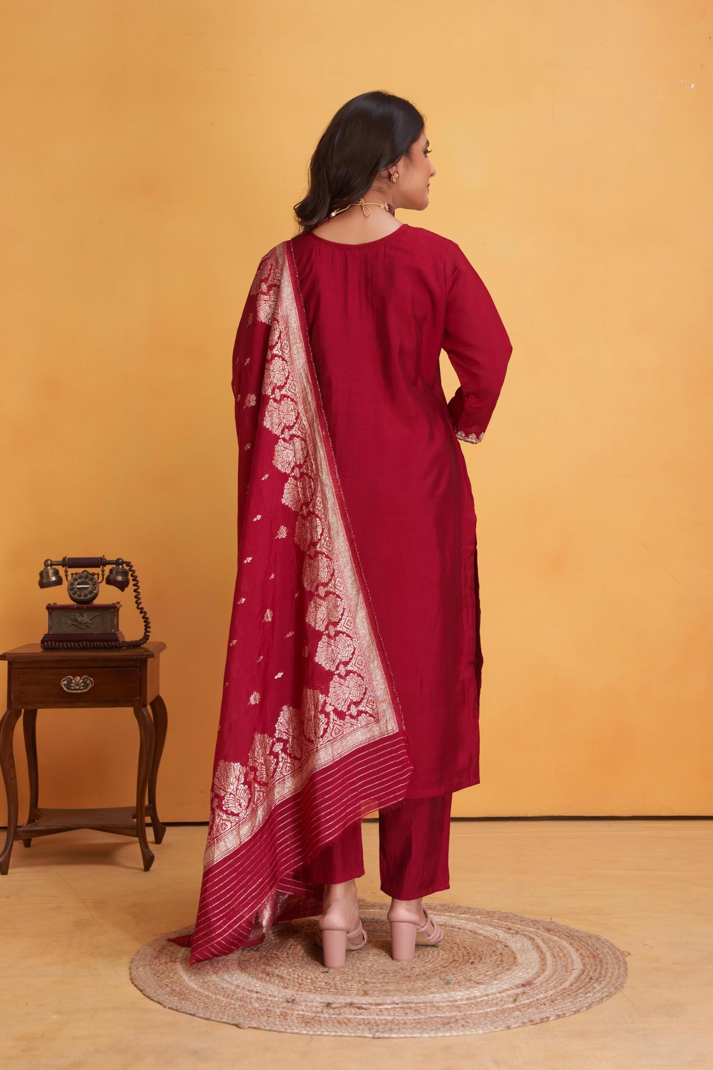Seamore Dulhan Roman Silk Kurti Wholesale Catalog