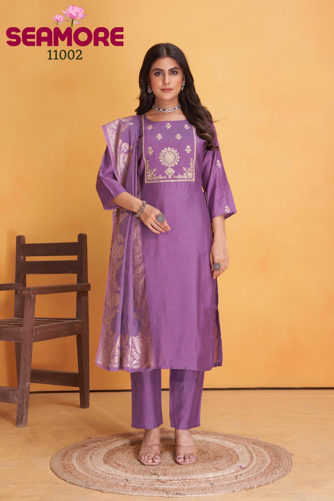 Seamore Dulhan Roman Silk Kurti Wholesale Catalog