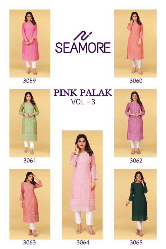 SEAMORE PINL PALAK VOL 3 Kurti Wholesale Catalog