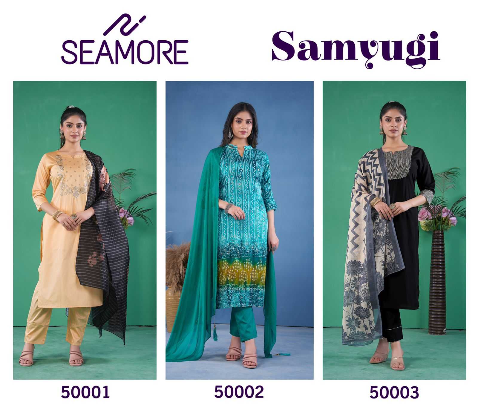 SEAMORE SAMYUGI D- 50001,50002,50003 Kurti Wholesale Catalog