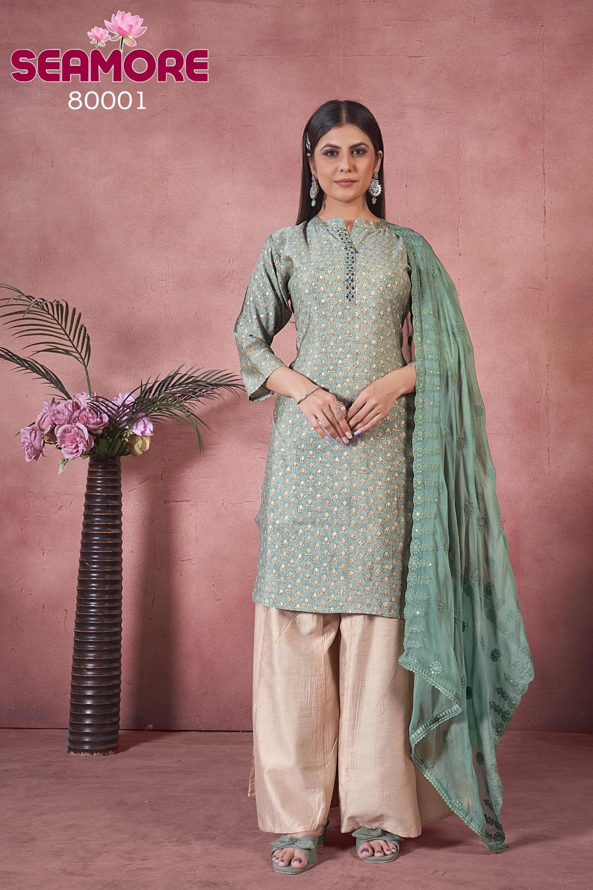 SEAMORE Vantara Vol 1 Embroidery Kurti Wholesale Catalog
