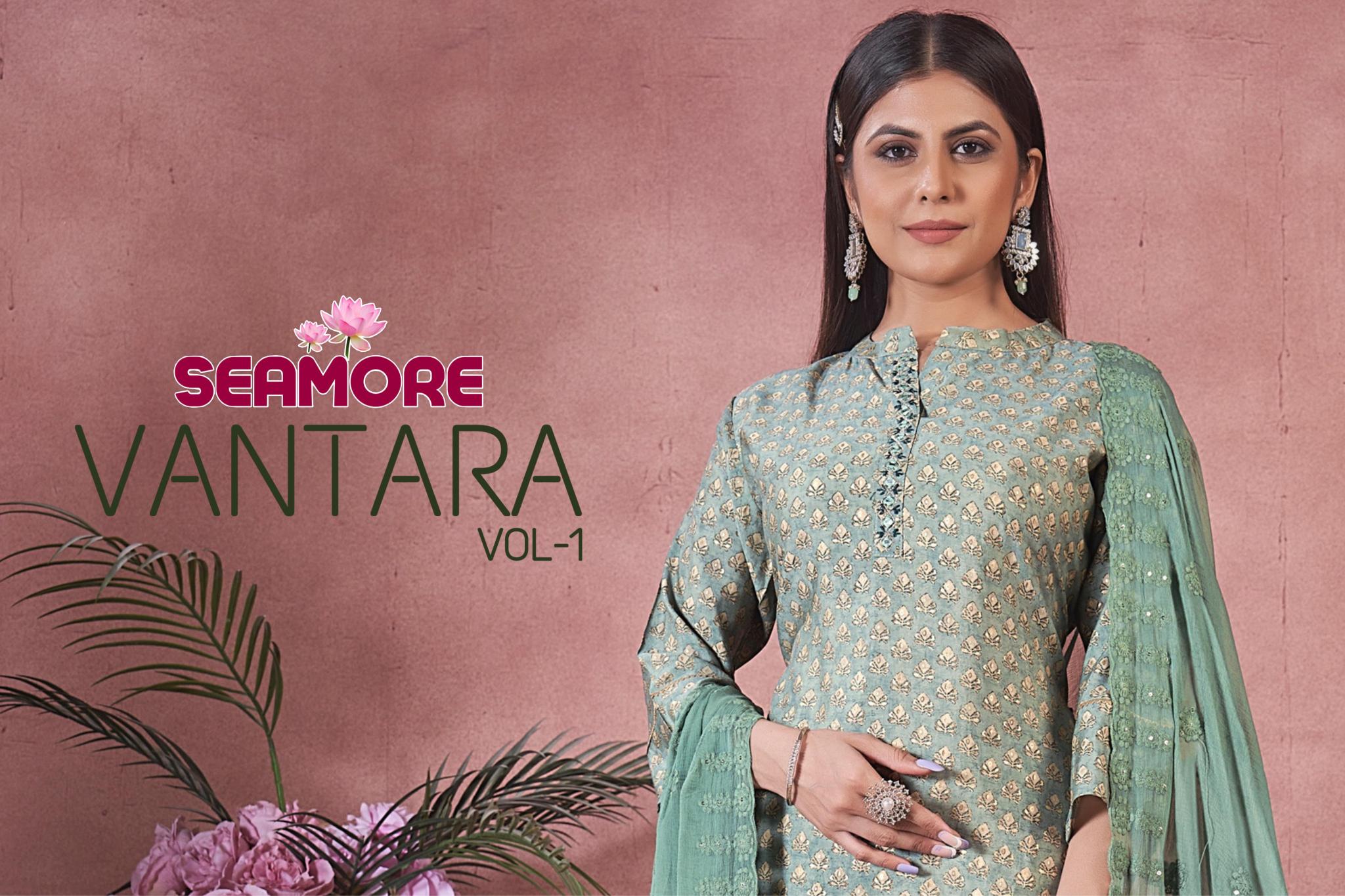 SEAMORE Vantara Vol 1 Embroidery Kurti Wholesale Catalog