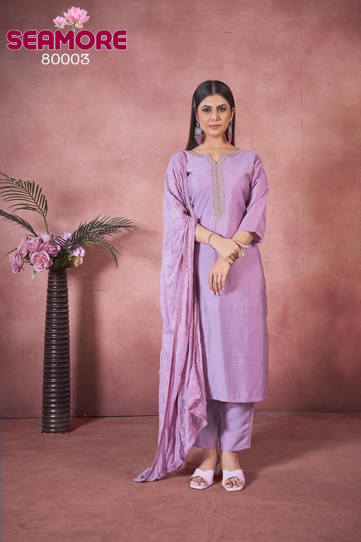 SEAMORE Vantara Vol 1 Embroidery Kurti Wholesale Catalog